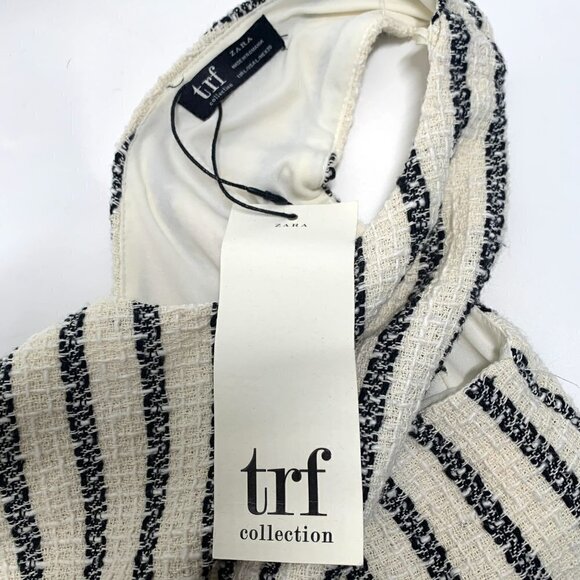 Zara TRF Striped Sleeveless Mini Sheath Dress - Black/White, Size Large NWT - Picture 5 of 10